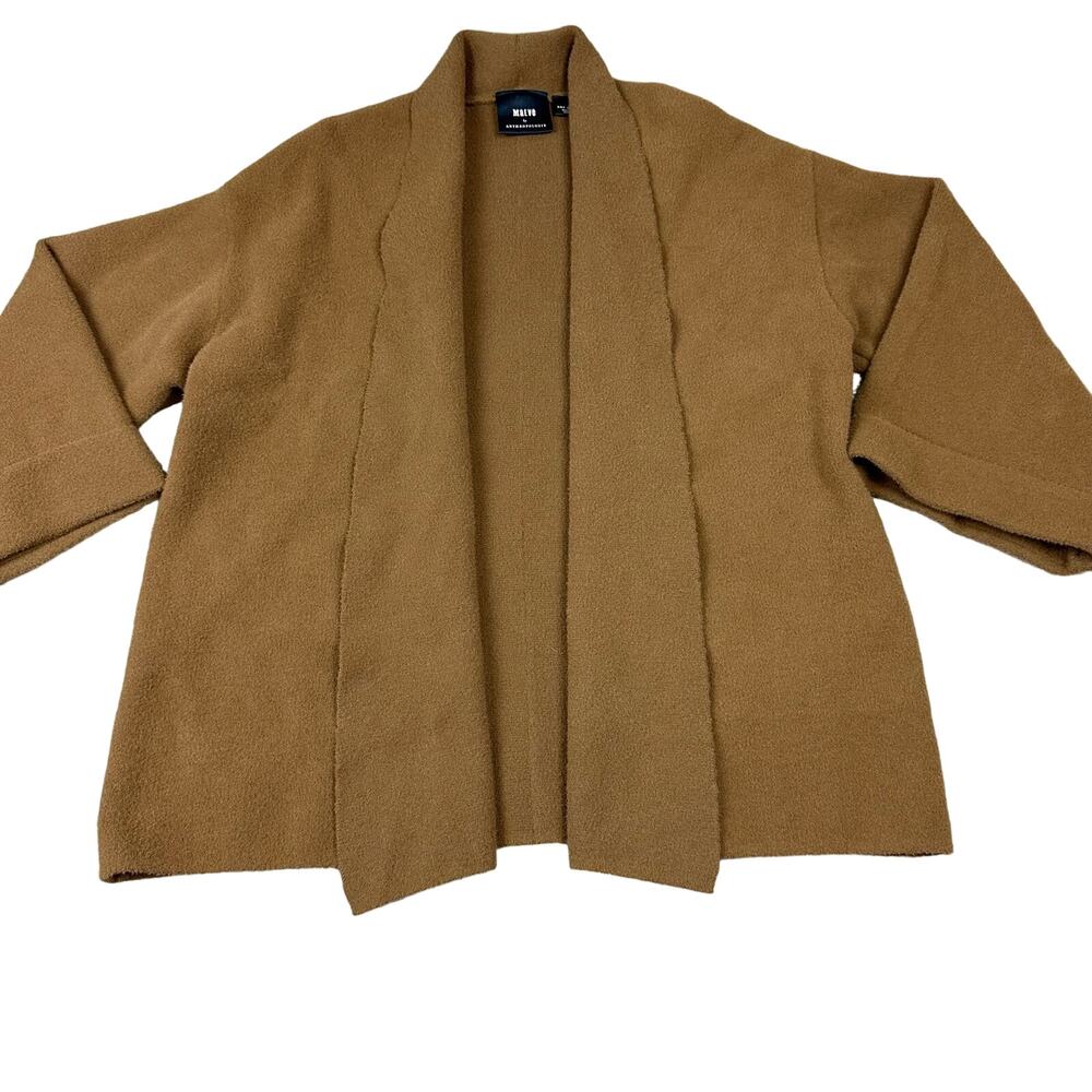 Maeve Anthropologie Cardigan Womens OS Brown Open Front‎ Fuzzy Oversized